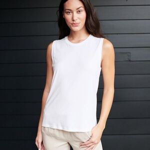 Quince Cotton Modal White Muscle Tank Top